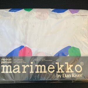 Vintage 1980s Marimekko Stone & Shadow print Twin Fitted Sheet New in Package.